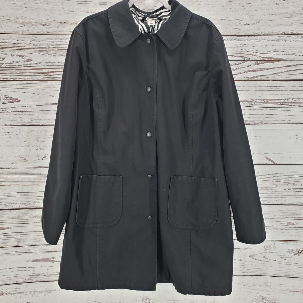 Old Navy Women's Plus 100%Cotton Black Zebra Print Lining Jacket Coat 3X
